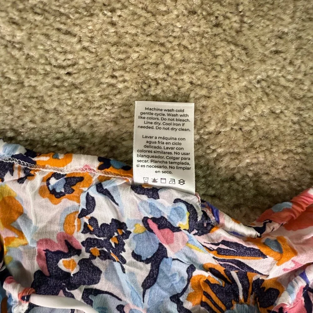 Anne Cole NWT Floral Semi Sheer Plunge Neck Tunic Top Cover Up Medium E936 - Picture 5 of 9